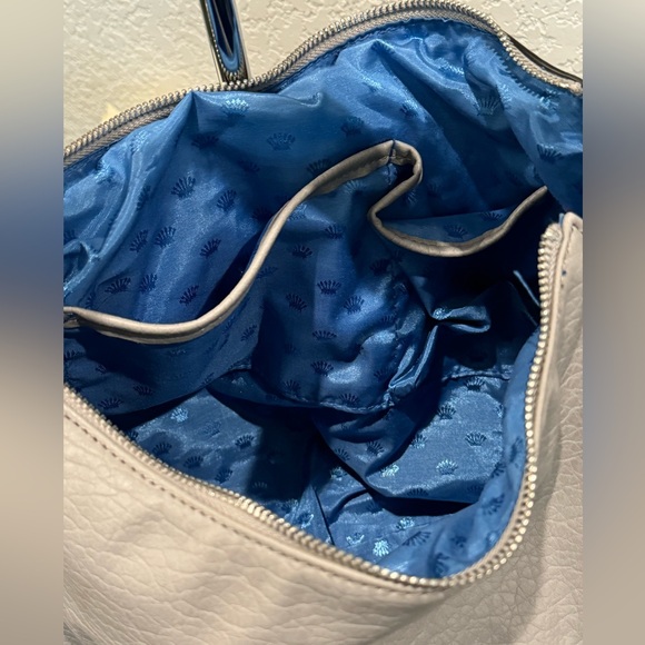 Juicy Couture Gray Leather with Royal Blue Interior Shoulder Purse - Picture 8 of 15